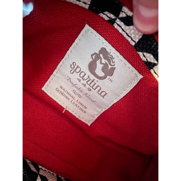 Spartina 449 Satchel Crossbody Bag Black Houndstooth Purse‎ - Picture 6 of 6